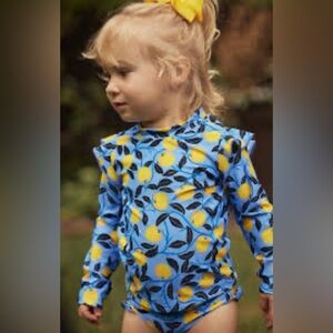 SUMMERSALT Girls Nectarine Orchard Rash Guard Swim Set - 4T